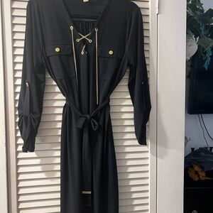 MICHAEL Michael Kors Black Dress with Gold Accents